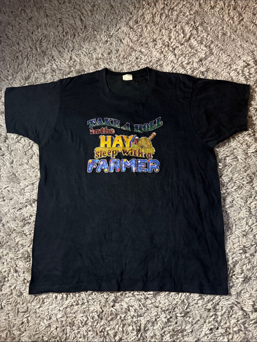 Vintage 80s Screen Stars Take A Roll In The Hay Sleep With A Farmer Shirt L